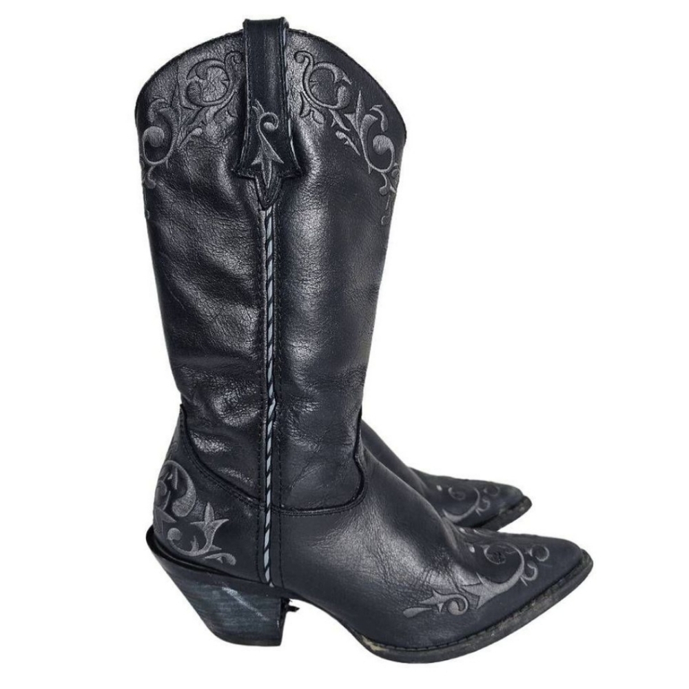 Durango Women's Black Scroll Western Boots Black 8.5